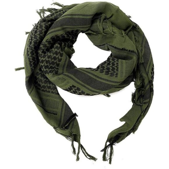 ⚡Men Green 100% Cotton Military Shemagh Tactical Desert Keffiyeh Scarf Wrap - Picture 2 of 8